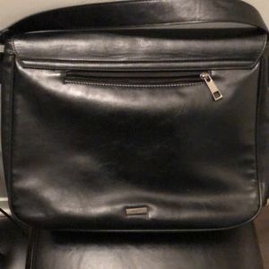 Black leather Aldo laptop carrying bag